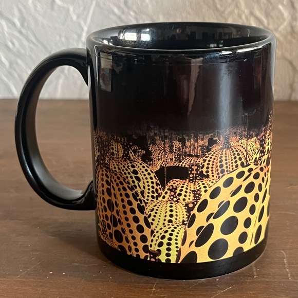 Other - ✨Yayoi Kusama Japanese Artist Black Ceramic Coffee Mug with Pumpkin Pattern✨